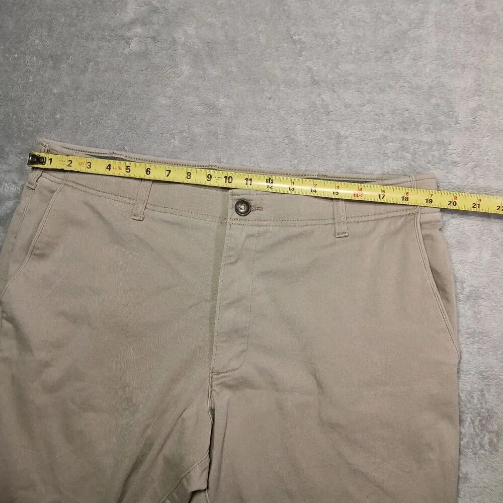 Lee Extreme Comfort Mens 38x29 Khaki Stretch Flex Flat Front Chino Twill Dadcore
